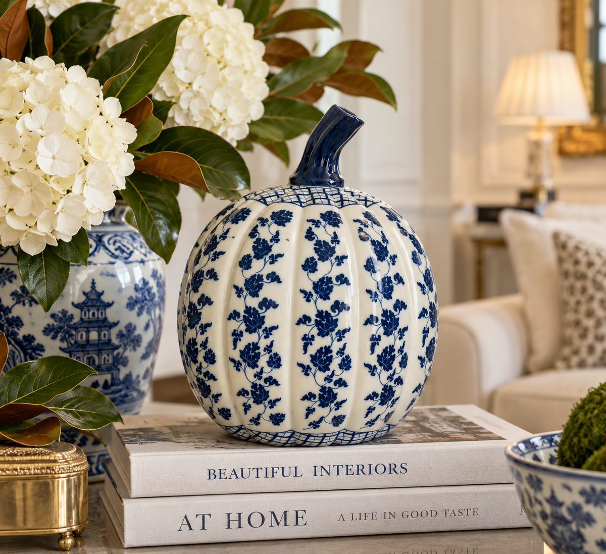 Large Porcelain Pumpkin