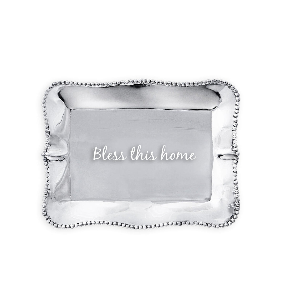 GIFTABLES Pearl Denisse Rectangular Engraved Tray "Bless this home"
