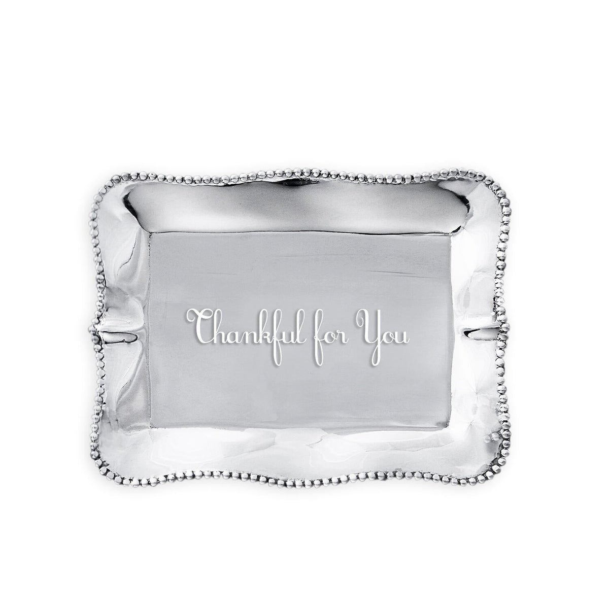 GIFTABLES Pearl Denisse Rectangular Engraved Tray - Thankful for You