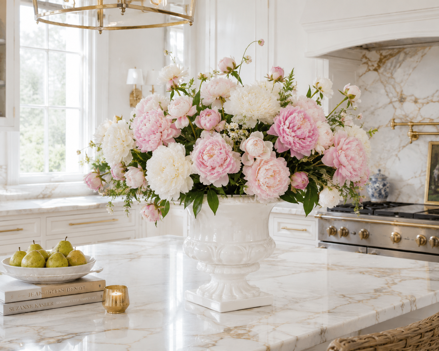 Classic White Porcelain Urn Planter