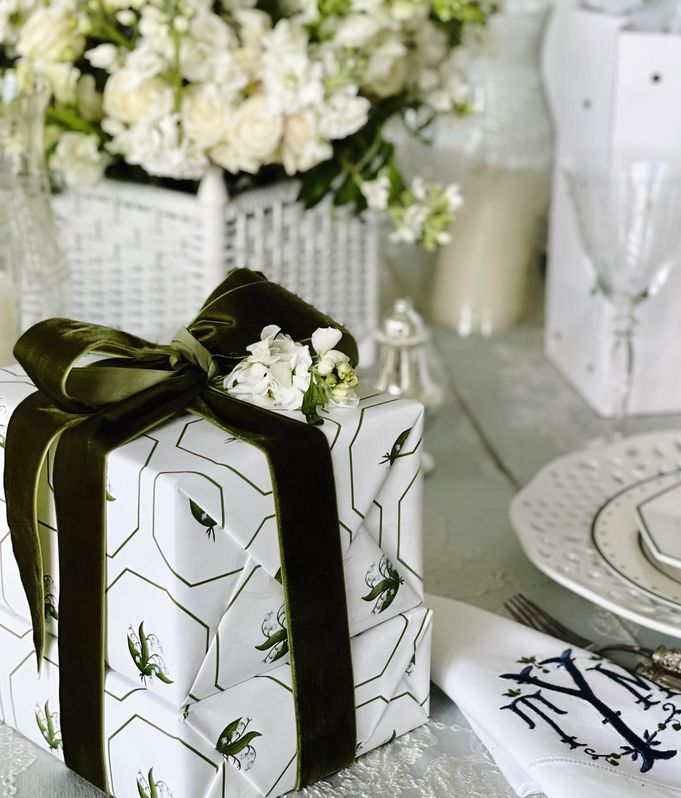 Reversible Lily of the Valley Gift Wrap