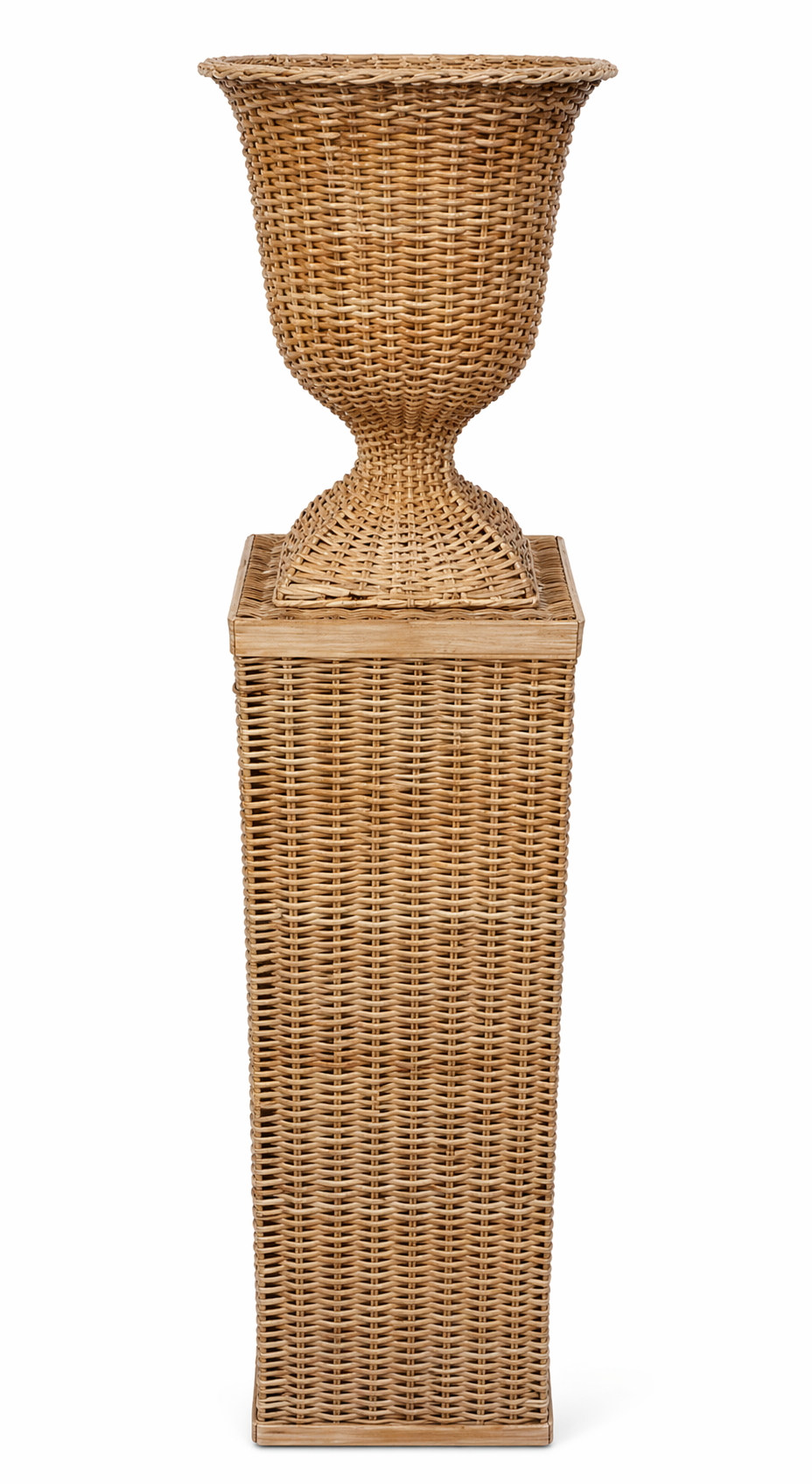 Square Wicker Urn and Pedestal (3 Options)