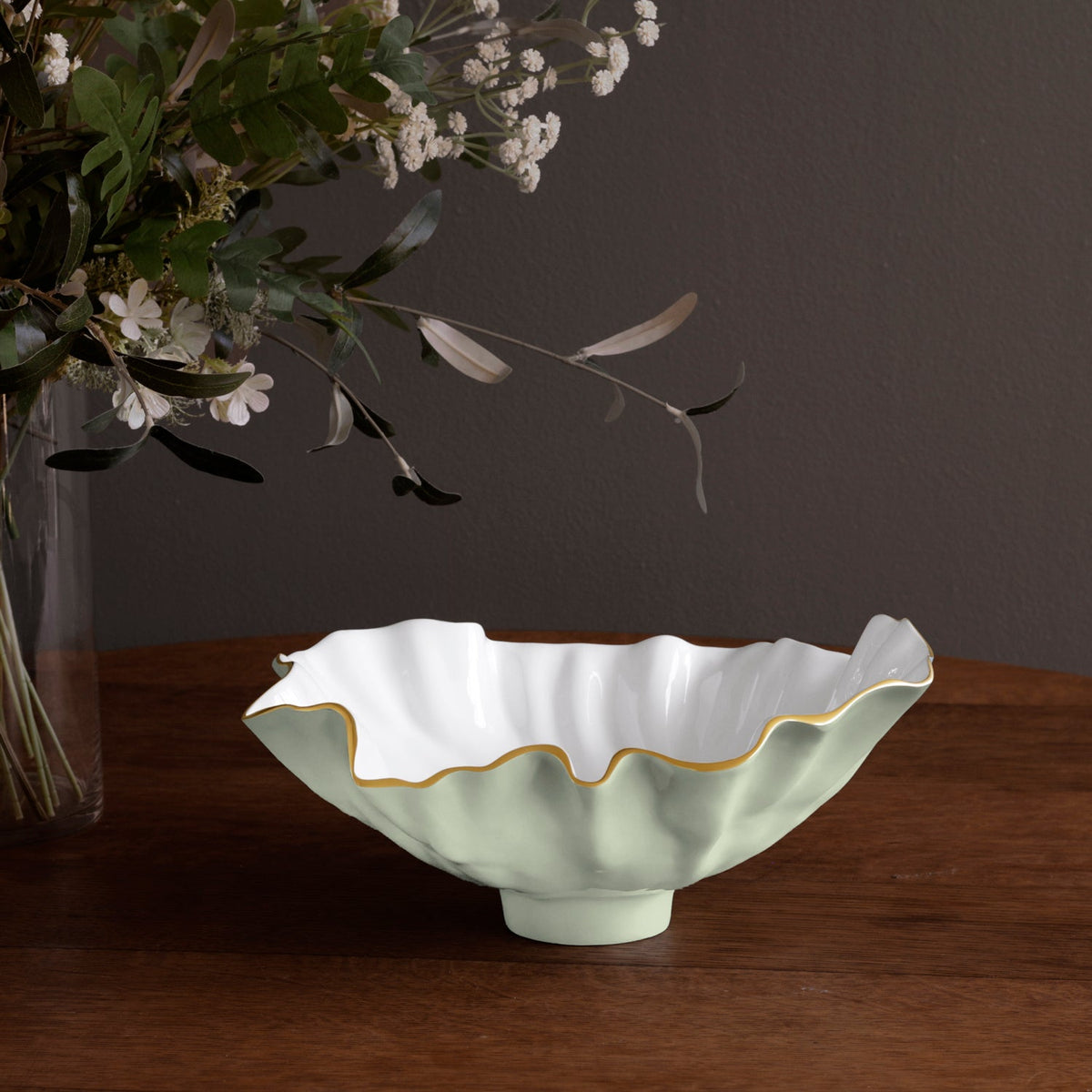 ENCANTO Bloom Medium Bowl (Pistachio and White)