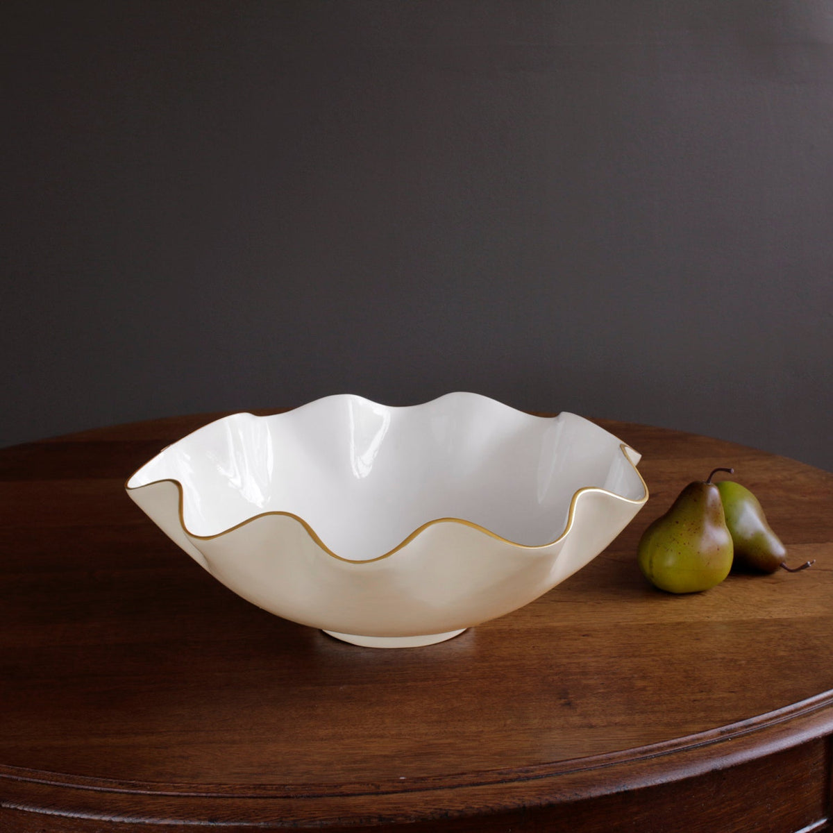ENCANTO Carola Extra Large Bowl (Cream and White)