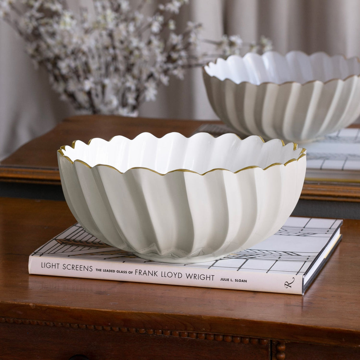 ENCANTO Orlando Medium Bowl (Cream and White)