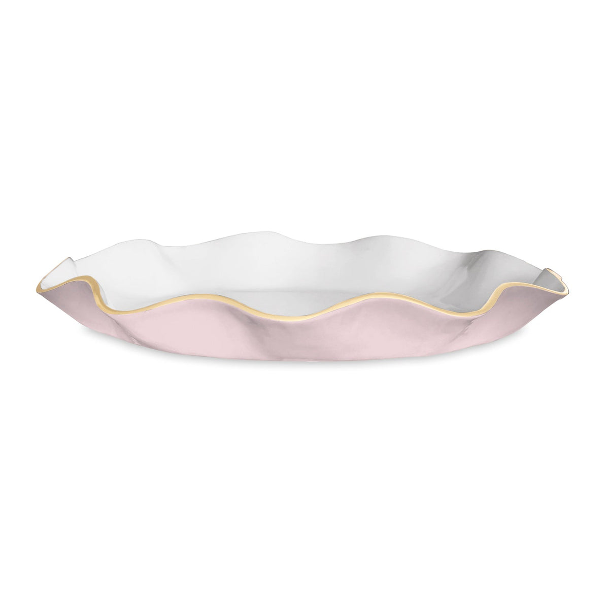 ENCANTO Carola Large Round Platter (Camellia and White)