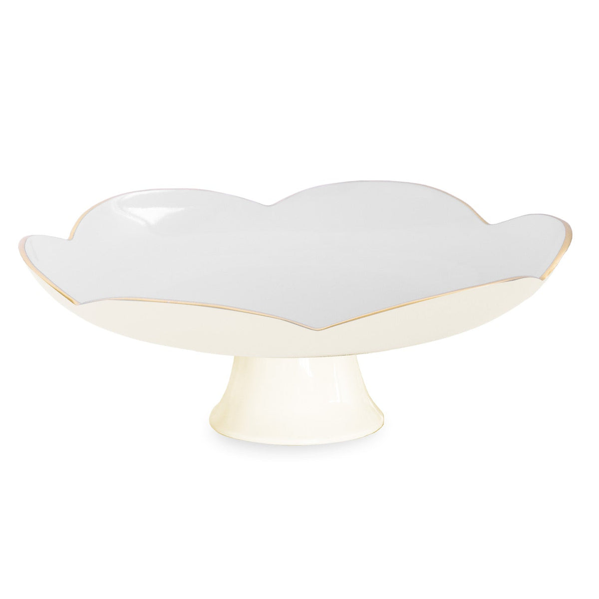ENCANTO Amelia Pedestal Cake Plate Cream and White