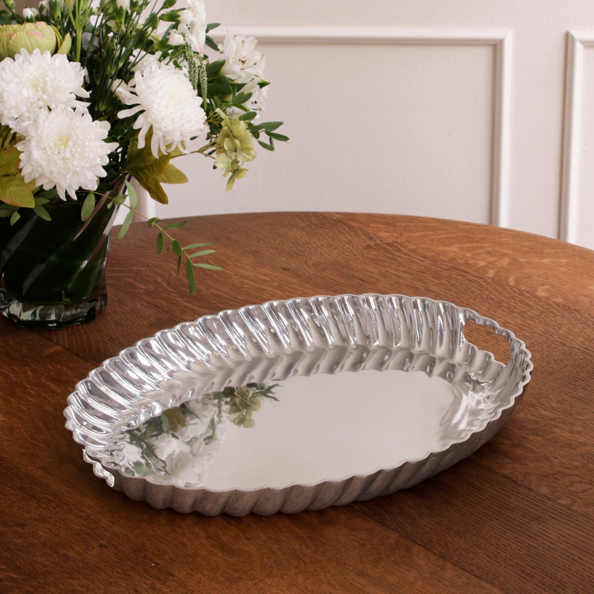 VINTAGE Swirl Oval Tray with Handles