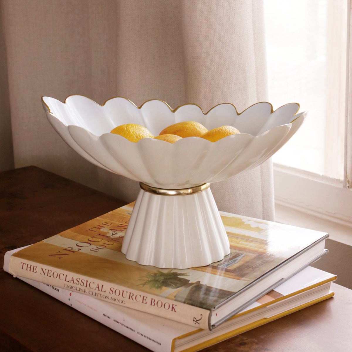 ENCANTO Vintage Hermes Pedestal Cream and White