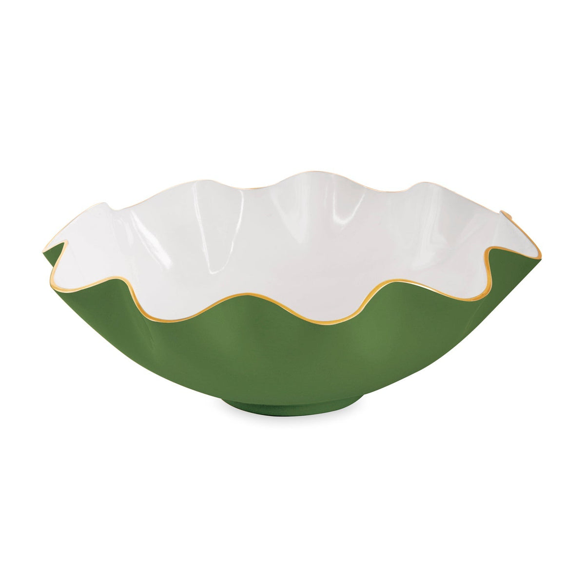 ENCANTO Carola Extra Large Bowl Leaf Green and White