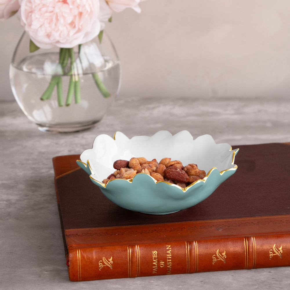 ENCANTO Colette Mini Round Bowl (Turquoise and White)
