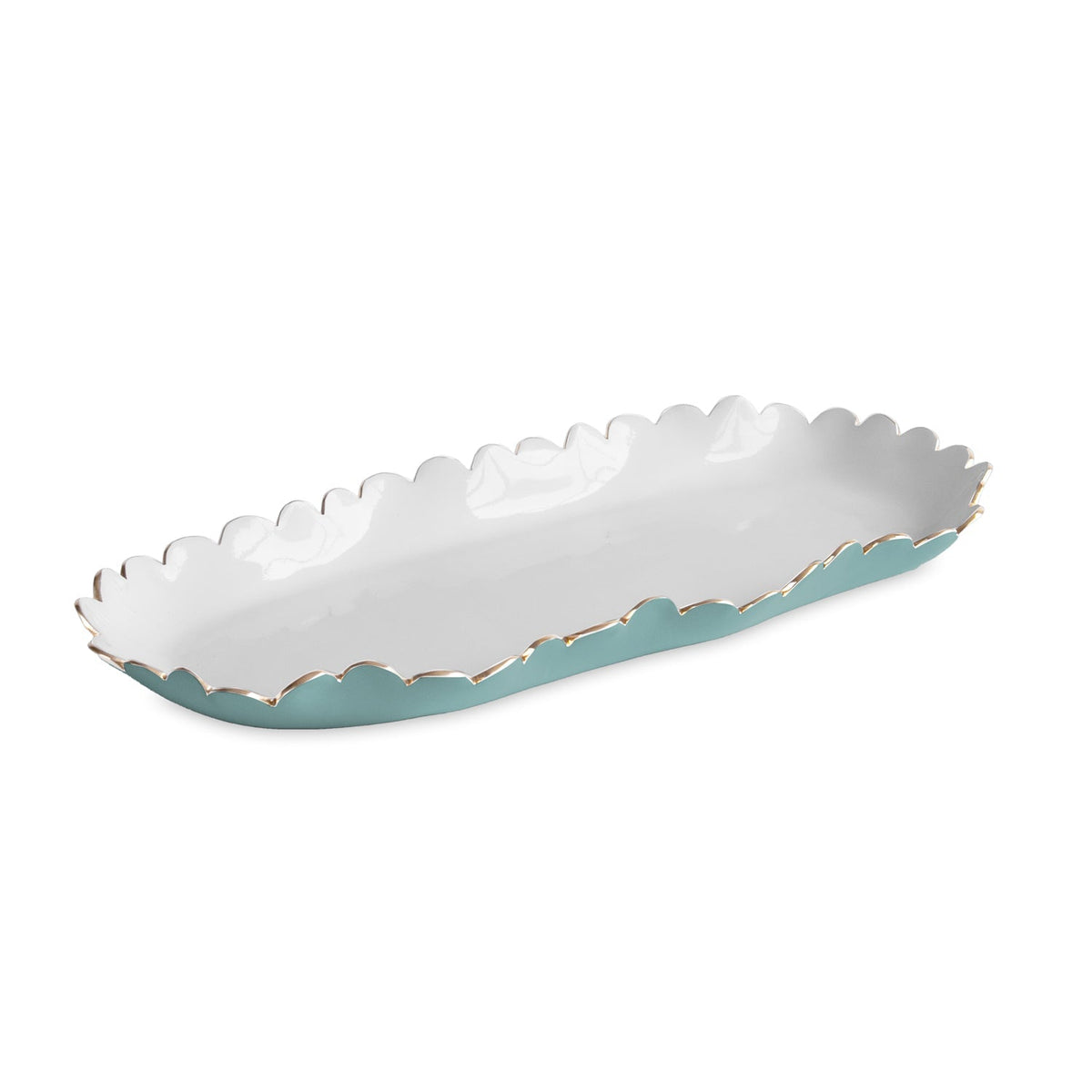 ENCANTO Colette Oblong Tray (Turquoise and White)