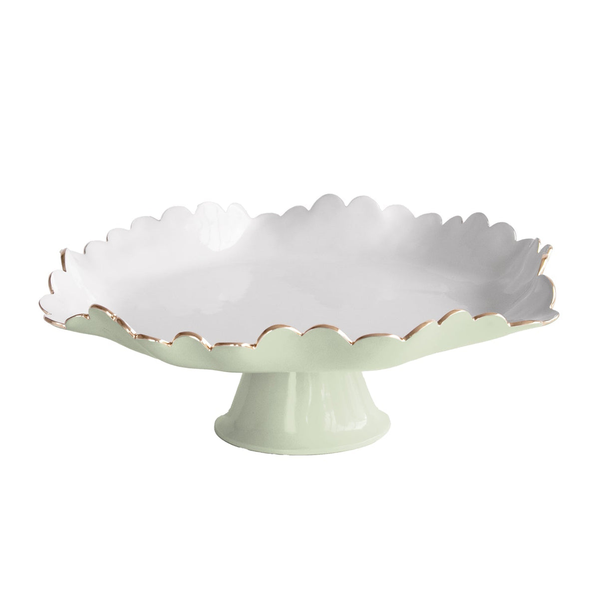 ENCANTO Colette Pedestal Cake Plate (Pistachio and White)