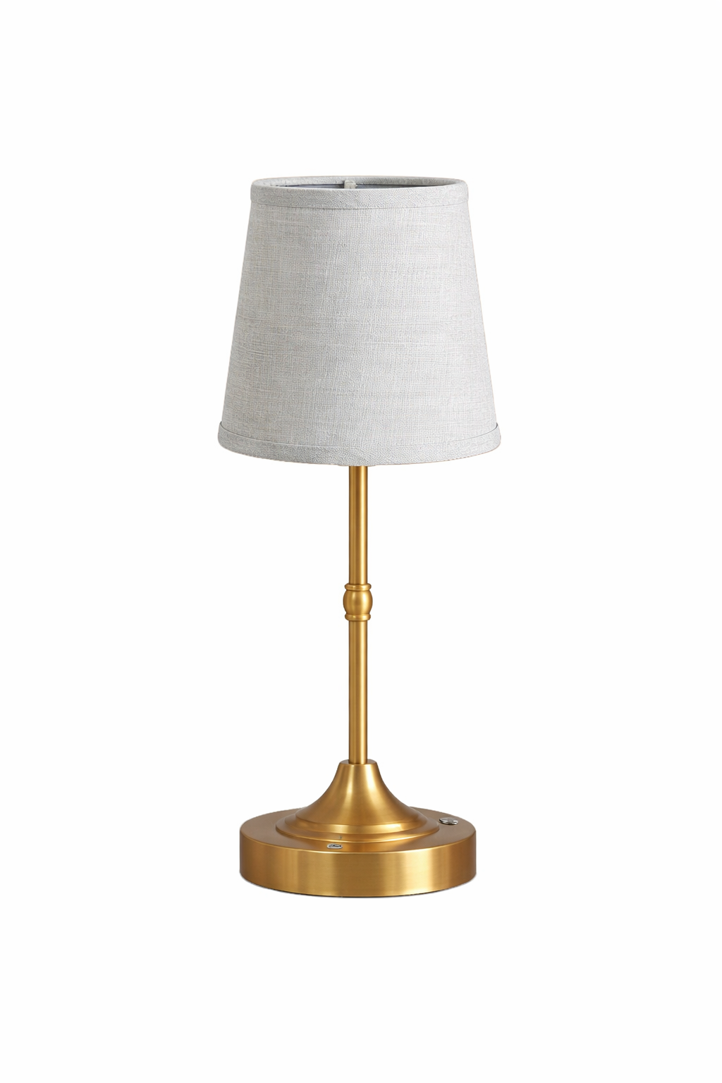 Antique Gold Rechargeable Lamp with Soft Blue Shade