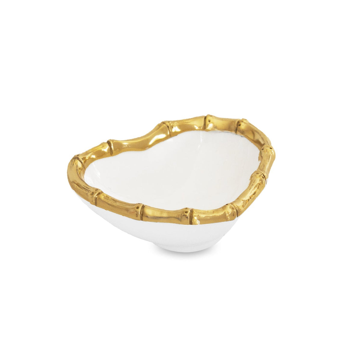 ENCANTO Giftables Mini Bamboo Heart Bowl (White and Gold)