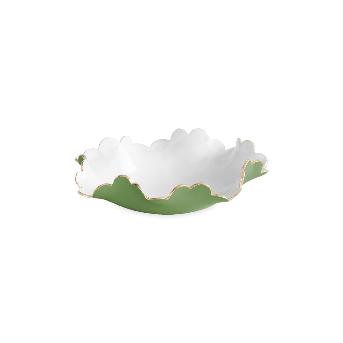 ENCANTO Colette Small Round Bowl (Leaf Green and White)