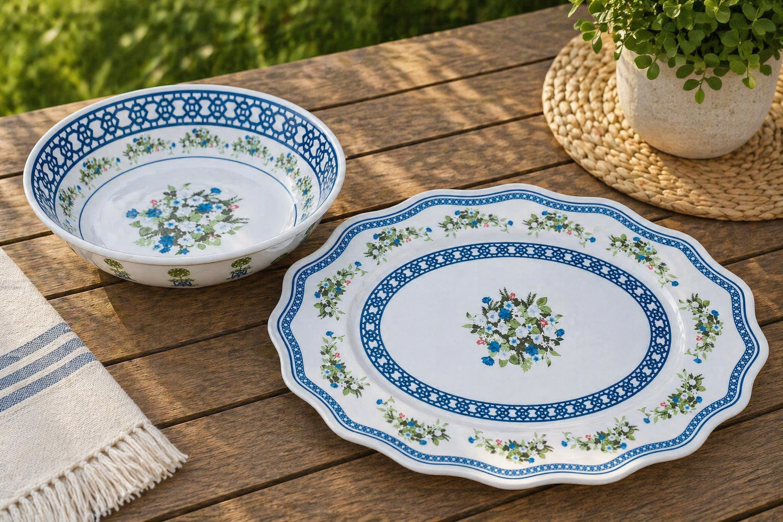 Trellis and Topiary Melamine Serving Set