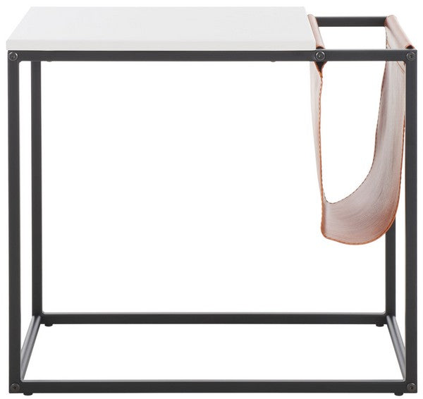 Eugenia Side Table, ACC8007 | Safavieh - White / Brown / Black