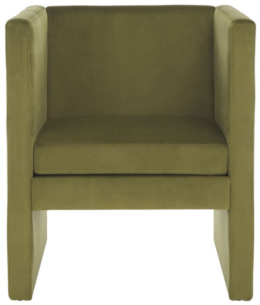 Gisle Accent Chair, ACH4012 | Safavieh - Olive Green Velvet
