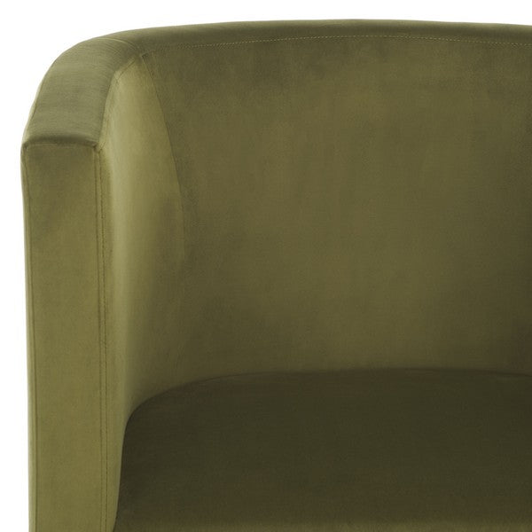Eydis Accent Chair, ACH4014 | Safavieh - Olive Green Velvet