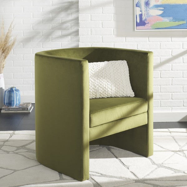 Eydis Accent Chair, ACH4014 | Safavieh - Olive Green Velvet