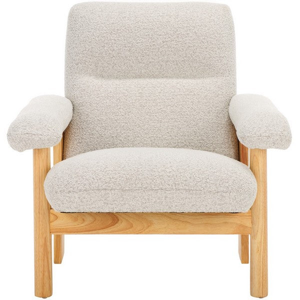 Attwell Accent Chair, ACH5207 | Safavieh - Cream Boucle / Natural