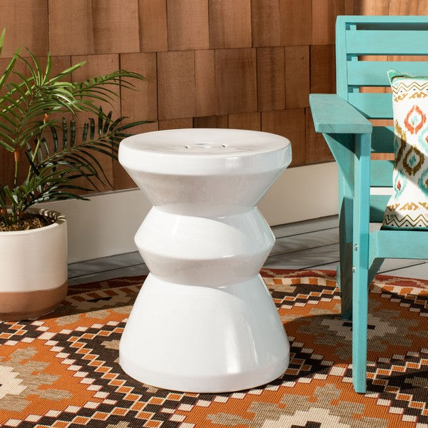 Larsa Garden Stool, ACS4576 | Safavieh - White