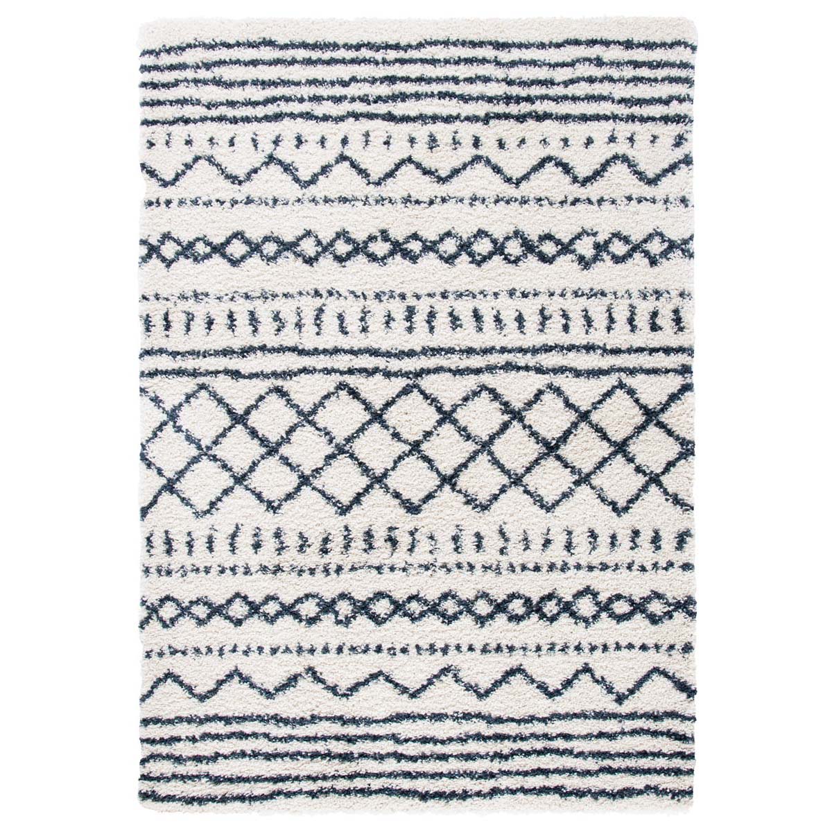 Safavieh Arizona Shag 741 Rug, White, ASG741 - Ivory / Slate