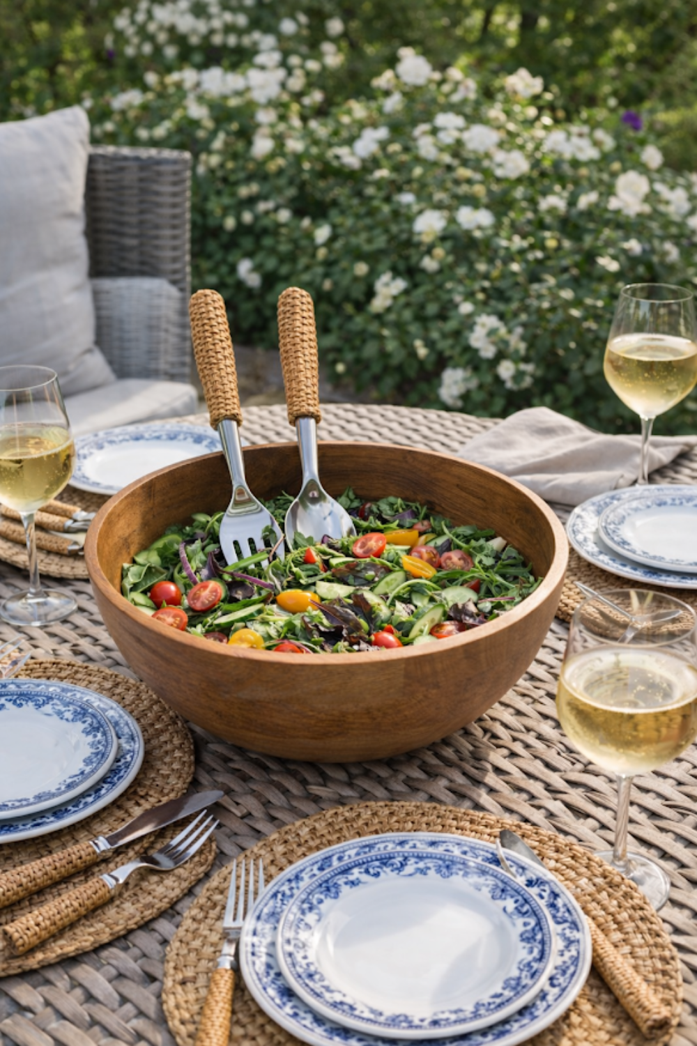 Basketweave Salad Server Set