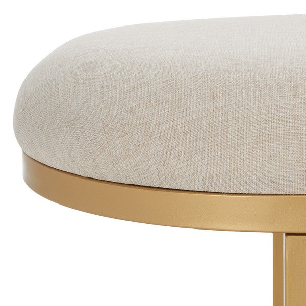 Iona Open Shelf Bench W/Cushion, BCH5002 | Safavieh - Cream / Walnut