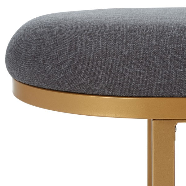 Iona Open Shelf Bench W/Cushion, BCH5002 | Safavieh - Dark Grey / Walnut