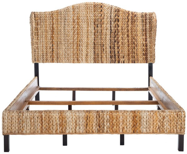 Finola Rattan Bed, BED8002 | Safavieh - Natural / Espresso