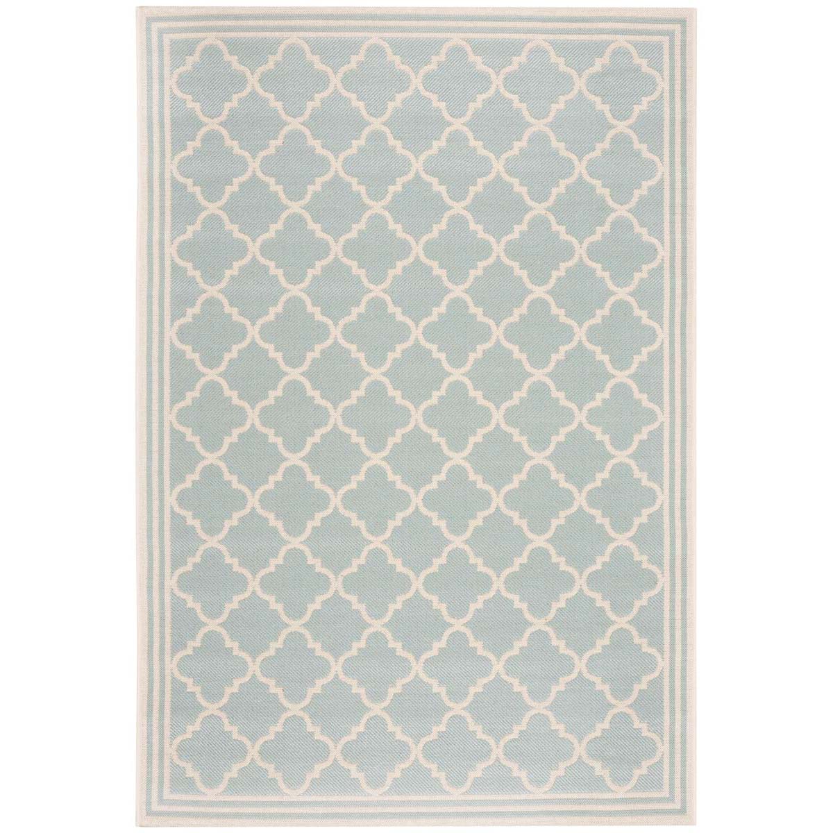 Beach House Rug | Safavieh - BHS121K - Aqua / Cream