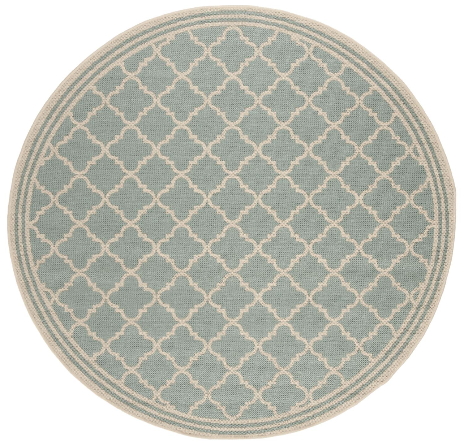 Beach House Rug | Safavieh - BHS121K - Aqua / Cream