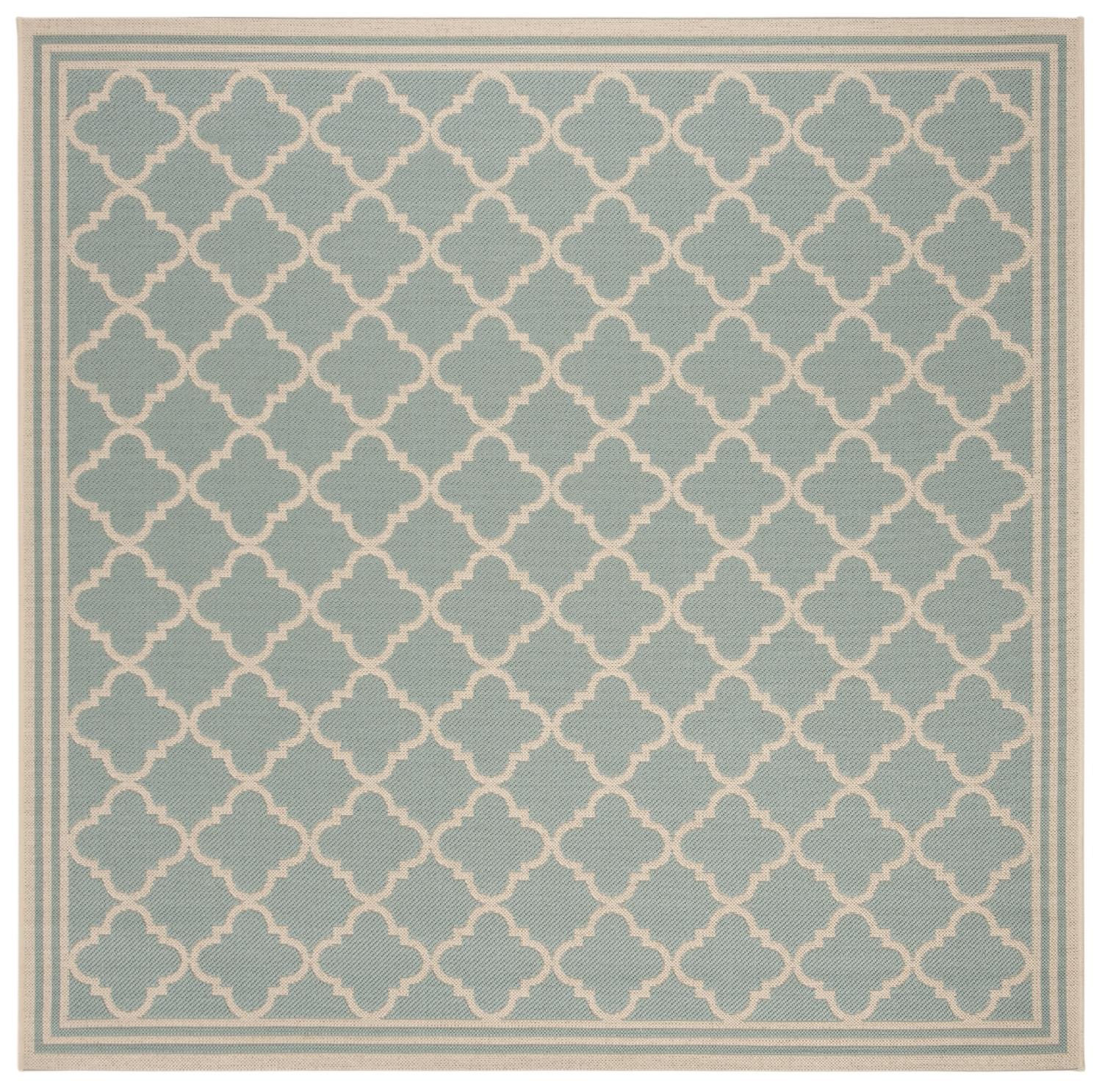Beach House Rug | Safavieh - BHS121K - Aqua / Cream