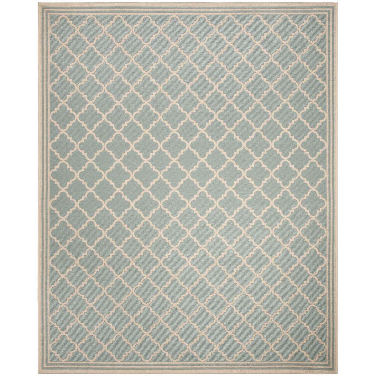 Beach House Rug | Safavieh - BHS121K - Aqua / Cream