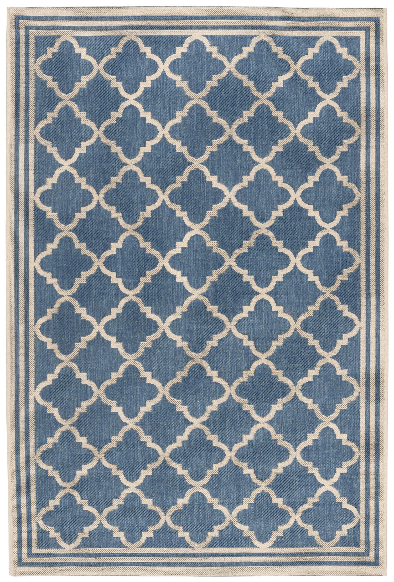 Beach House Rug | Safavieh - BHS121M - Blue / Cream