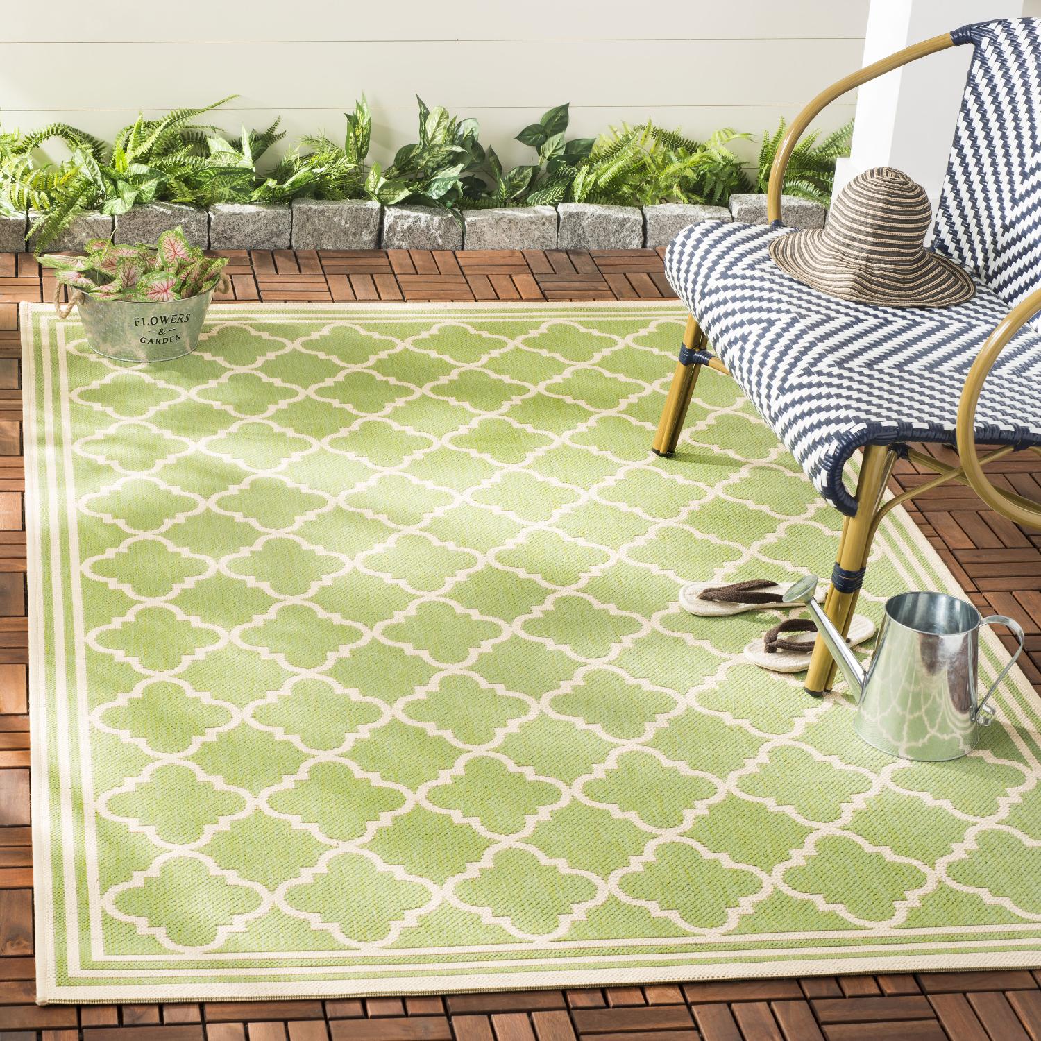Beach House Rug | Safavieh - BHS121X - Olive / Cream