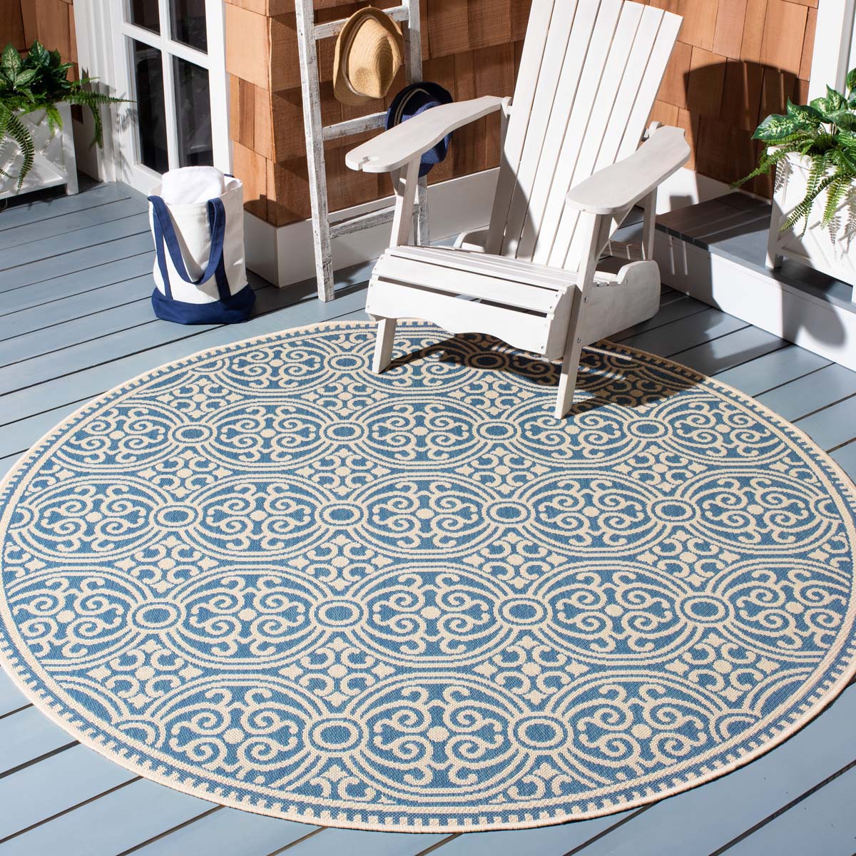 Beach House 134 Rug | Safavieh - BHS134 - Cream / Blue