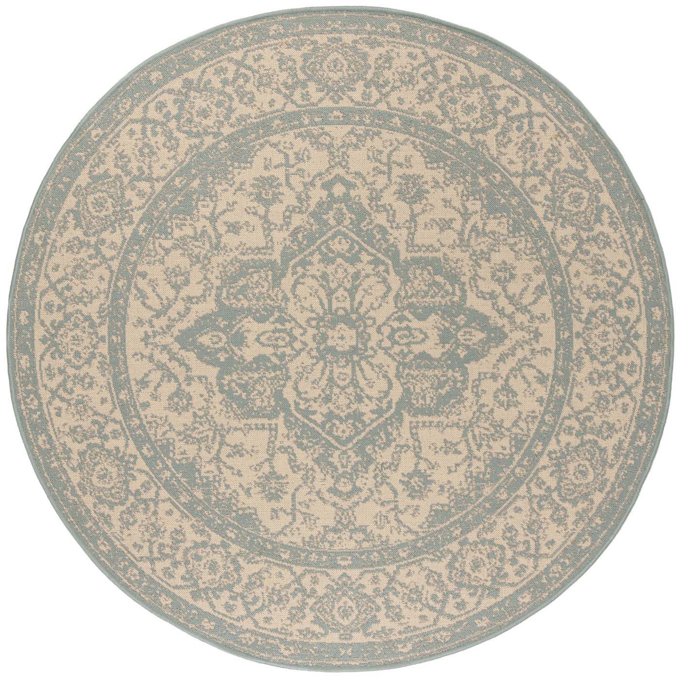 Beach House Rug | Safavieh - BHS137L - Cream / Aqua