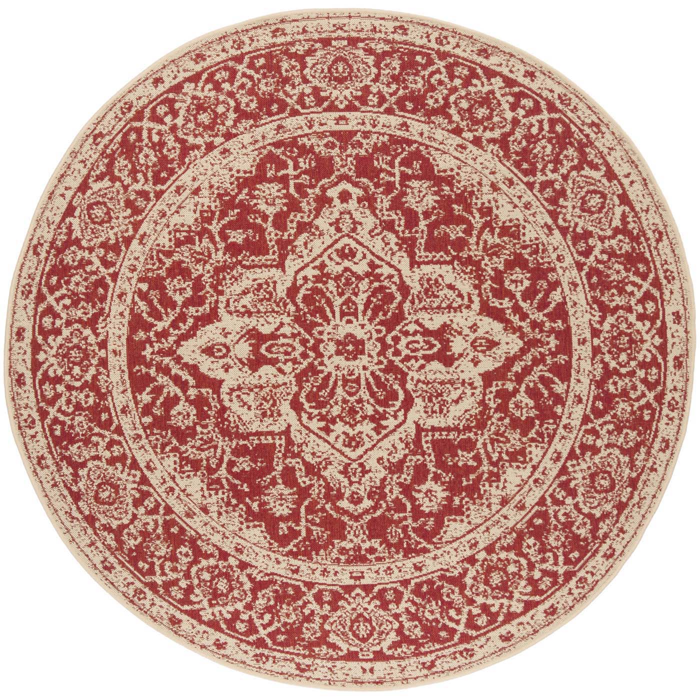 Beach House Rug | Safavieh - BHS137Q - Red / Cream