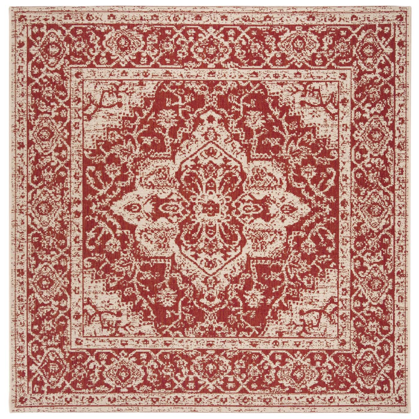 Beach House Rug | Safavieh - BHS137Q - Red / Cream