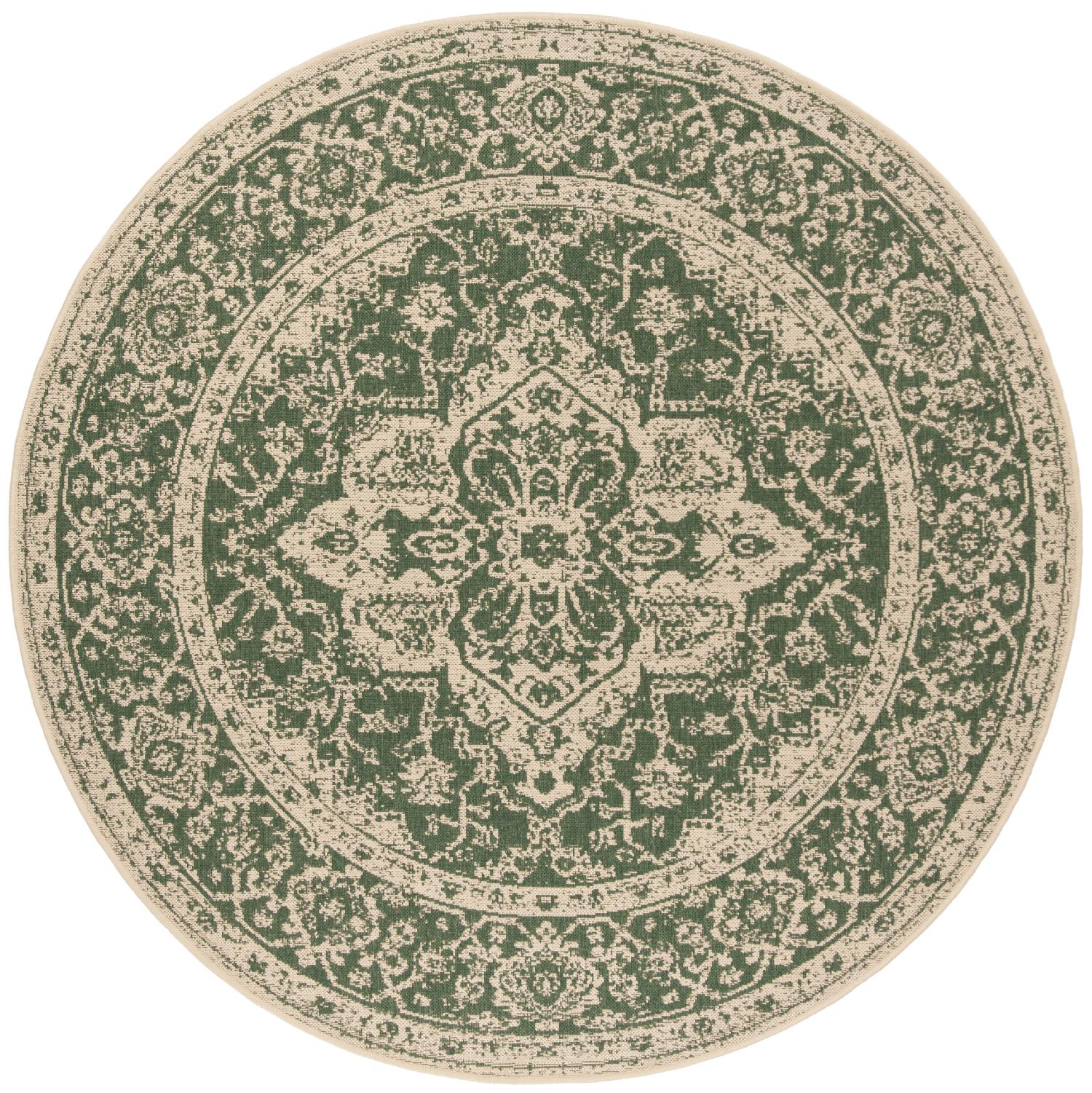 Beach House Rug | Safavieh - BHS137Y - Green / Cream