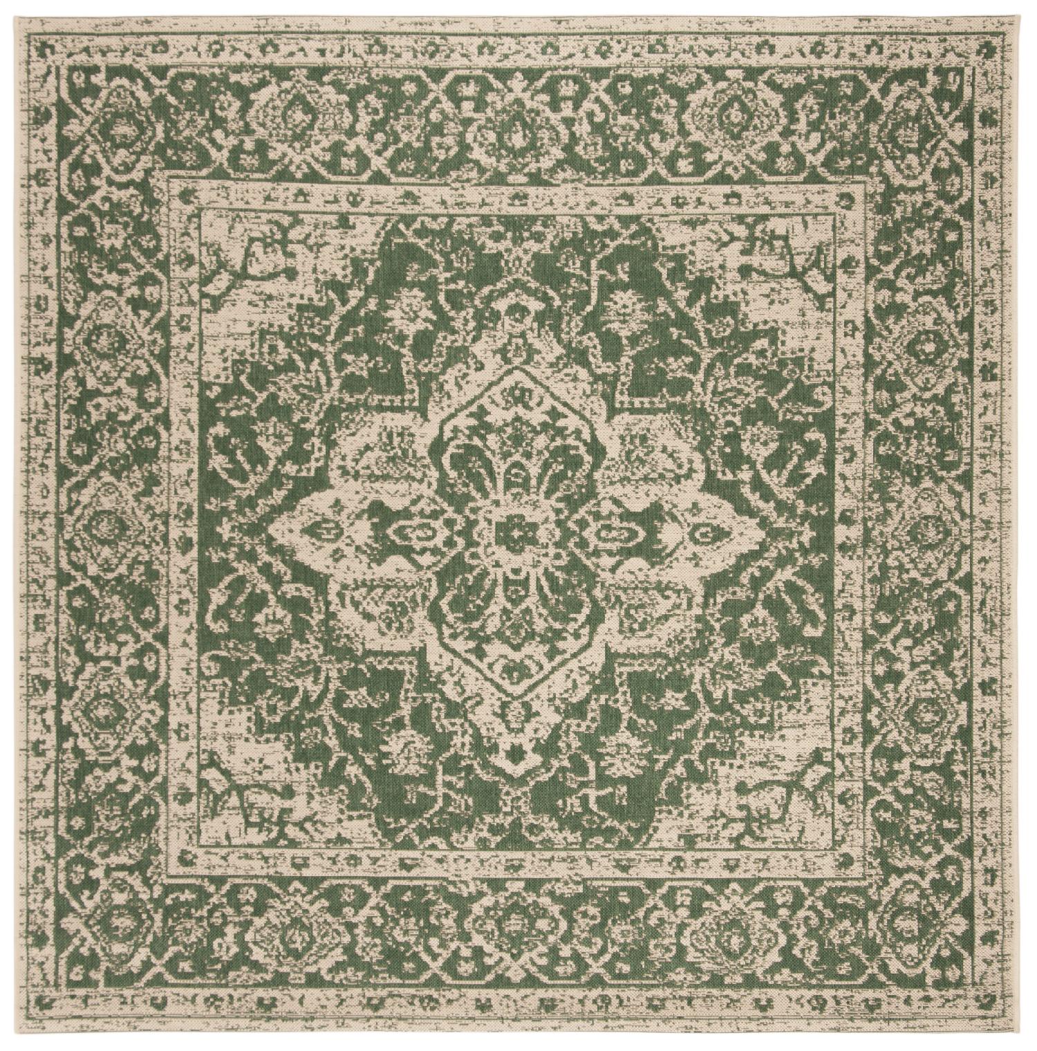 Beach House Rug | Safavieh - BHS137Y - Green / Cream