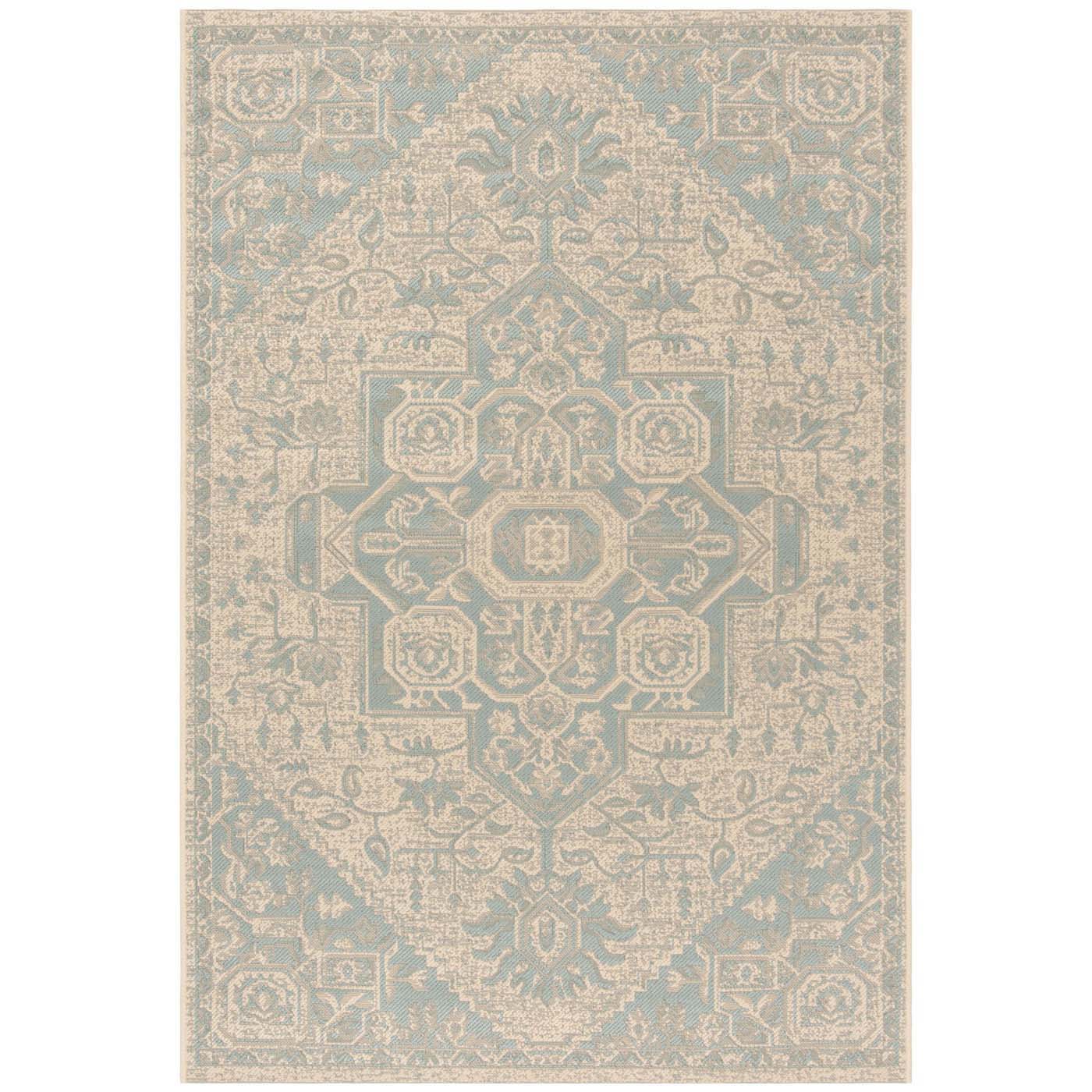 Beach House 138 Rug | Safavieh - BHS138 - Aqua / Cream