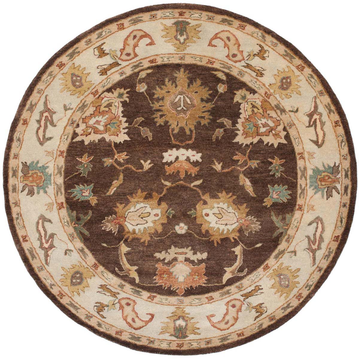 Bergama Rug | Safavieh - BRG136B - Brown / Ivory