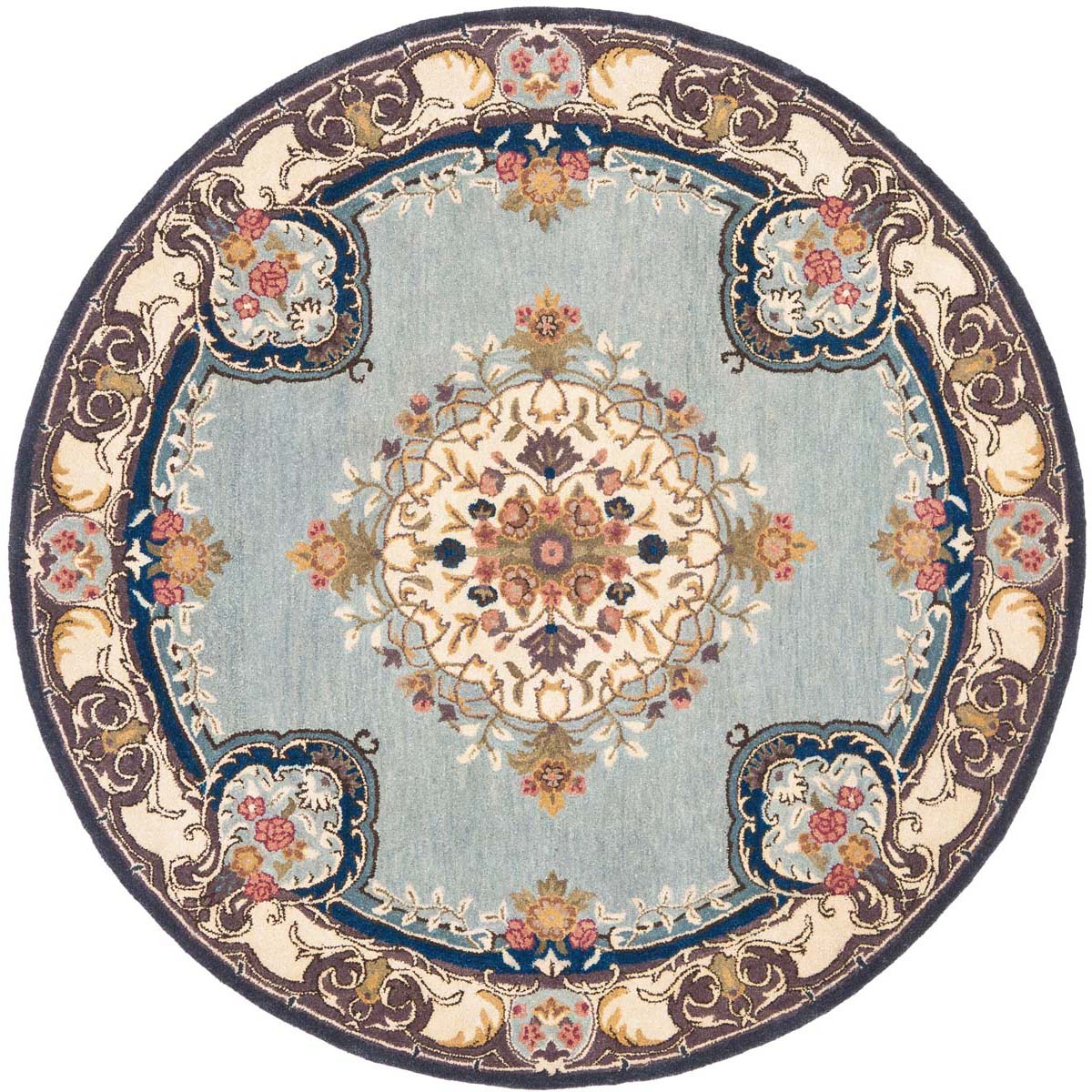 Bergama Rug | Safavieh - BRG141A - Light Blue / Ivory