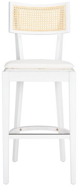 Galway Cane Bar Stool, BST1505 | Safavieh - White / Natural