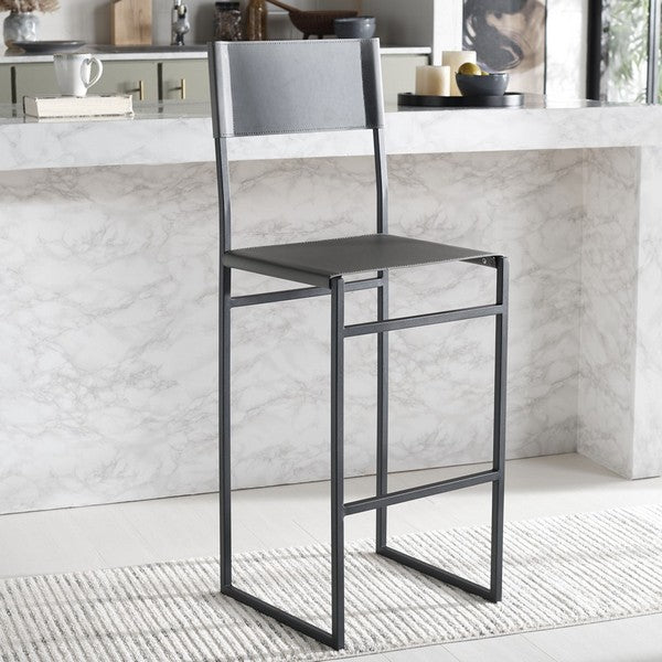 Layne Barstool, BST3021 | Safavieh - Grey / Black