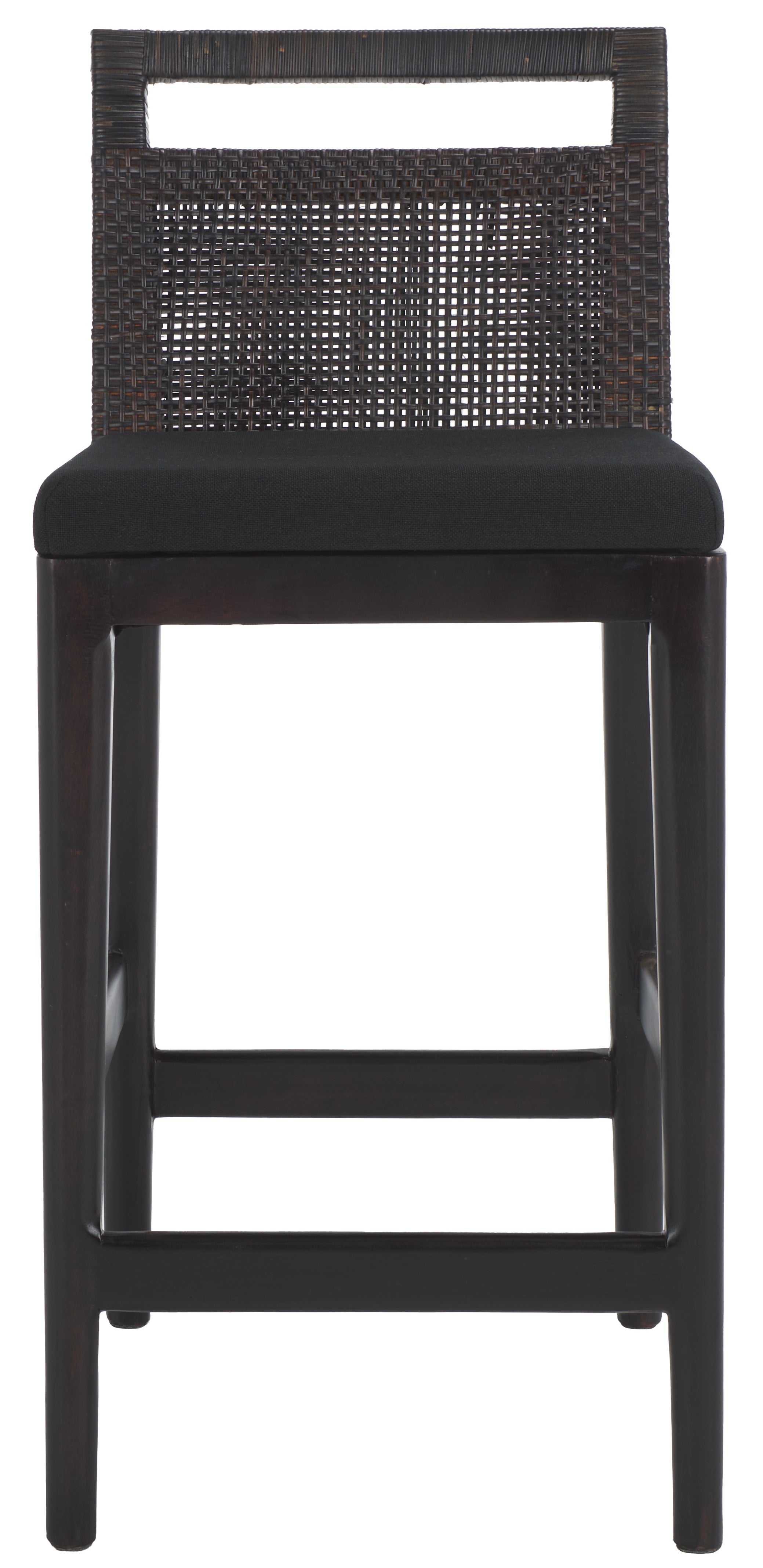 Darin Counter Stool | Safavieh - BST4001 - Brown / Black Cushion
